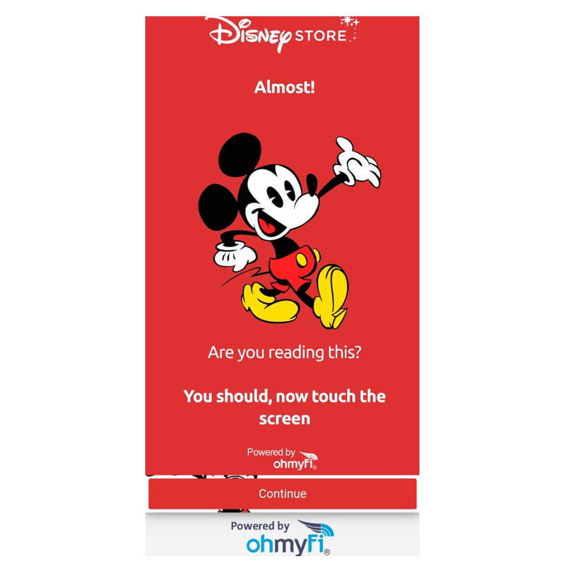 Portal cautivo Disney store